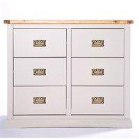 Cabinet Bits Loreo 6 Drawer Chest of Drawers Bras Drop Handle in Light Grey