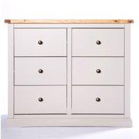 Cabinet Bits Loreo 6 Drawer Chest of Drawers Brass Knob in Light Grey
