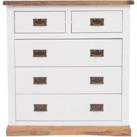 Cabinet Bits Tropea 5 Drawer Chest of Drawers Bras Drop Handle in Off-White