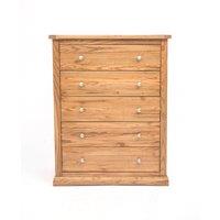 Cabinet Bits Salerno 5 Drawer Chest of Drawers Chrome Knob in Natural