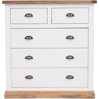 Cabinet Bits Tropea 5 Drawer Chest of Drawers Brass Cup Handle in Off-White