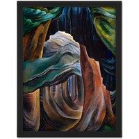 Artery8 Wall Art Print Emily Carr Forest British Columbia Painting Large Framed Wall Dcor Art in Light Oak | Size: W18 x H24