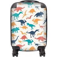 Warren Reed - Designer Multicoloured Dinosaurs Suitcase in Blue | Size: Large