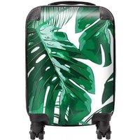 Warren Reed - Designer Tropical Jungle Leaf Pattern Suitcase in Green | Size: Large