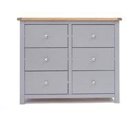 Cabinet Bits Mirano 6 Drawer Chest of Drawers Chrome Knob in Grey
