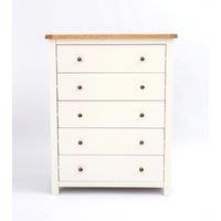 Cabinet Bits Maggiori 5 Drawer Chest of Drawers Brass Knob in Off-White