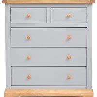 Cabinet Bits Bomporto 5 Drawer Chest of Drawers Wood Knob in Light Grey