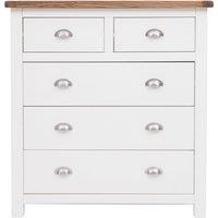 Cabinet Bits Lovere 5 Drawer Chest of Drawers Chrome Cup Handle in Off-White