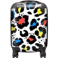 Warren Reed - Designer Coloured Leopard Print Suitcase in Blue | Size: Large