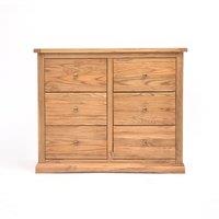 Cabinet Bits Salerno 6 Drawer Chest of Drawers Brass Knob in Natural