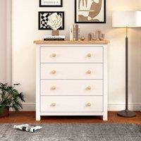 Cabinet Bits Maggiori 4 Drawer Chest of Drawers Wood Knob in Off-White