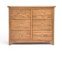 Cabinet Bits Trivento 6 Drawer Chest of Drawers Chrome Knob in Natural