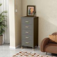 Cabinet Bits Palazzi 5 Drawer Narrow Chest of Drawers in Grey