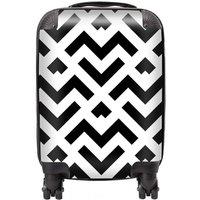 Warren Reed - Designer Black & White Abstract Pattern Suitcase | Size: Large