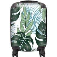 Warren Reed - Designer Tropical Pattern With Bright Plants & Flowers Suitcase in Green | Size: Large