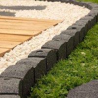 Nicoman Flexible Lawn Edging Roman Stone Garden Border 1.2m in Grey | Size: 12 Pack