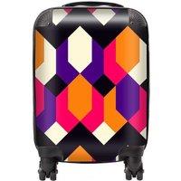 Warren Reed - Designer Coloured Abstract Pattern Suitcase in Red | Size: Large