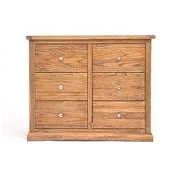 Cabinet Bits Salerno 6 Drawer Chest of Drawers Chrome Knob in Natural