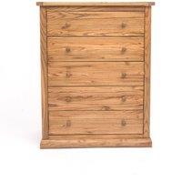 Cabinet Bits Salerno 5 Drawer Chest of Drawers Wood Knob in Natural