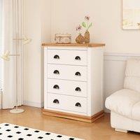 Cabinet Bits Tropea 4 Drawer Chest of Drawers Brass Cup Handle in Off-White