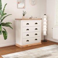 Cabinet Bits Tropea 4 Drawer Chest of Drawers Brass Cup Handle in Off-White