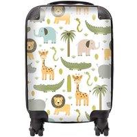 Warren Reed - Designer Cute Safari Animals Suitcase in Green | Size: Large