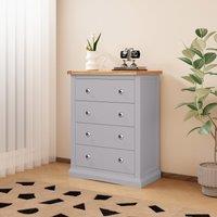 Cabinet Bits Rocca 4 Drawer Chest of Drawers Chrome Knob in Grey