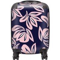 Warren Reed - Designer Pink Navy Floral Botanical Pattern Suitcase | Size: Large