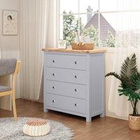 Cabinet Bits Mirano 4 Drawer Chest of Drawers Chrome Knob in Grey