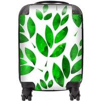 Warren Reed - Designer Watercolor Abstract Leaves Suitcase in Green | Size: Large