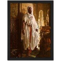 Artery8 Wall Art Print Charlemont The Moorish Chief Large Framed Wall Dcor Art in Light Oak | Size: W18 x H24
