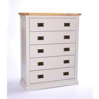 Cabinet Bits Loreo 5 Drawer Chest of Drawers Bras Drop Handle in Light Grey