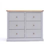Cabinet Bits Rocca 6 Drawer Chest of Drawers Brass Knob in Grey