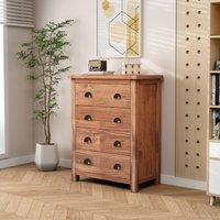 Cabinet Bits Padua 4 Drawer Chest of Drawers Brass Cup Handle in Brown