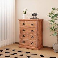 Cabinet Bits Tirolo 4 Drawer Chest of Drawers Brass Cup Handle in Brown