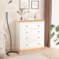 Cabinet Bits Trevi 4 Drawer Chest of Drawers Chrome Knob in Off-White