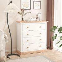 Cabinet Bits Trevi 4 Drawer Chest of Drawers Wood Knob in Off-White
