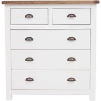 Cabinet Bits Lovere 5 Drawer Chest of Drawers Brass Cup Handle in Off-White