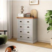 Cabinet Bits Loreo 4 Drawer Chest of Drawers Brass Cup Handle in Light Grey