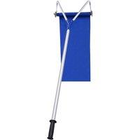 Costway Extendable Snow Shovel Roof Rake Lightweight Aluminum Snow Removal Tool w/Handle in Blue