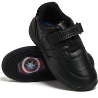 Marvel Avengers Boy's Captain America School Shoes in Black | Size: Infant 8