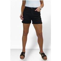 Paulo Due Women's Casual Turn Up Slim Fit Shorts in Black | Size: 22