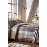 Dreams & Drapes 'Colville Check' 100% Brushed Cotton Duvet Cover Set in Grey | Size: Super King