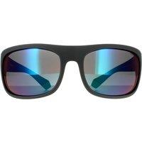 Polaroid Men's Wrap Grey Green Grey Green Mirror Polarized Sunglasses