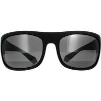 Polaroid Men's Wrap Black Grey Grey Polarized Sunglasses
