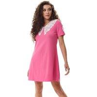 Liquorish Women's Pink Mini Dress with Lace Collar | Size: 16