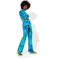 Jersey Trousers with a Tropical Print