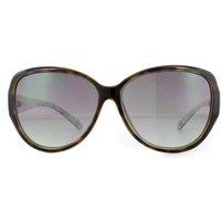Ted Baker Women's Oval Tortoise Green Grey Gradient Sunglasses in Brown