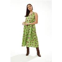 Liquorish Women's A-Line Maxi Dress In Green Floral Print | Size: 10