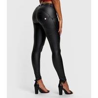 WR.UP Faux Leather Mid Rise Full Length Pants